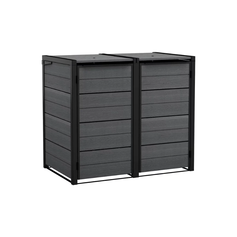KETER Contenedor de residuos 2x240L Contenedor de almacenamiento Hide Away gris