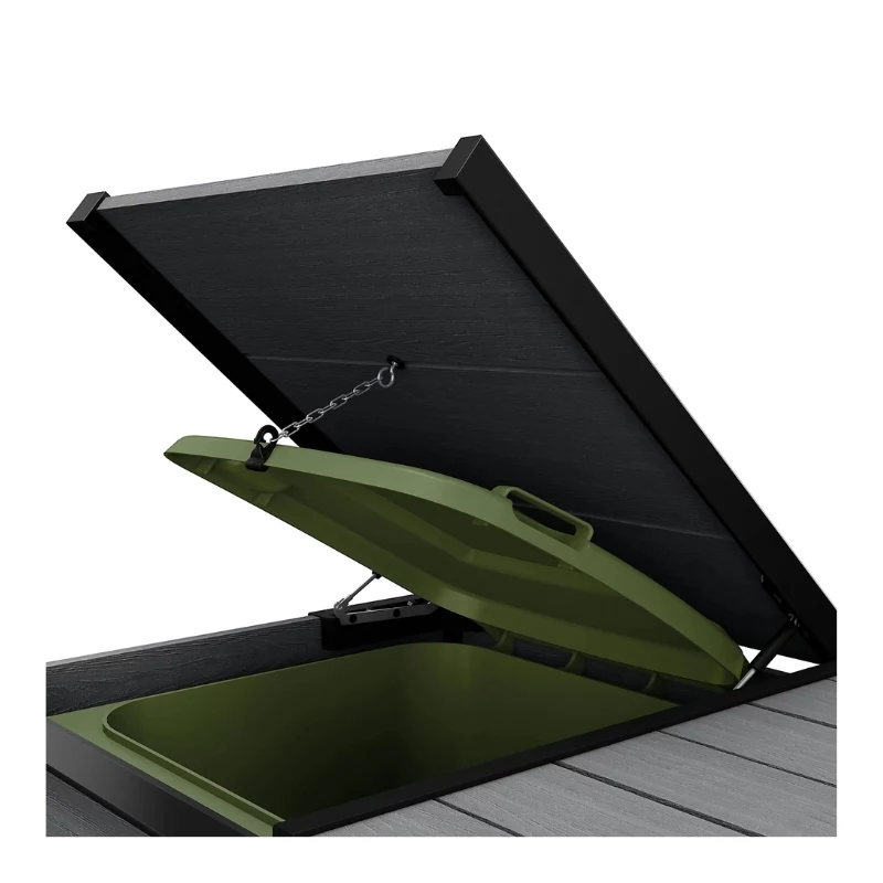 KETER Contenedor de residuos 2x240L Contenedor de almacenamiento Hide Away gris