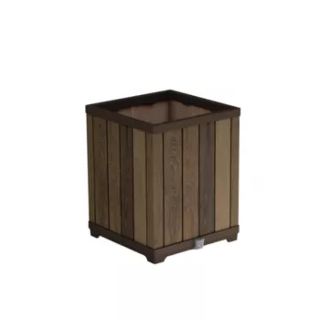 KETER Maceta Deco Square Tall Planter nogal