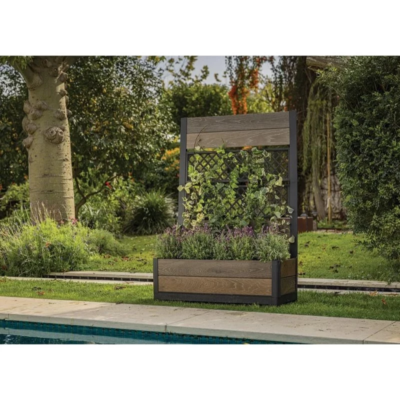 KETER Maceta Deco Tulip 110L 2-Rhombus Walnuss Mesh