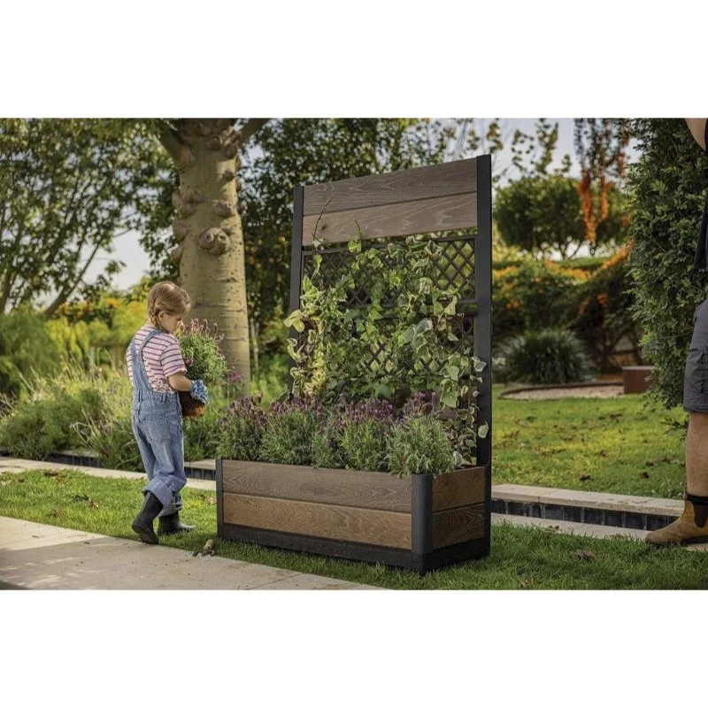 KETER Maceta Deco Tulip 110L 2-Rhombus Walnuss Mesh