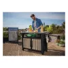 KETER Mesa de barbacoa Deco Unity XL 207L efecto fresno