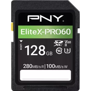 PNY EliteX-PRO60 tarjeta de memoria flash 128GB Video Class V60 UHS-II U3 Class10 MicroSDXC