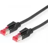 Cable de conexión S/FTP Cat 6 Dätwyler 21.05.0005, conector RJ-45 macho a conector RJ-45 macho, 0,5 m, negro, LSZH, 10 Gbps