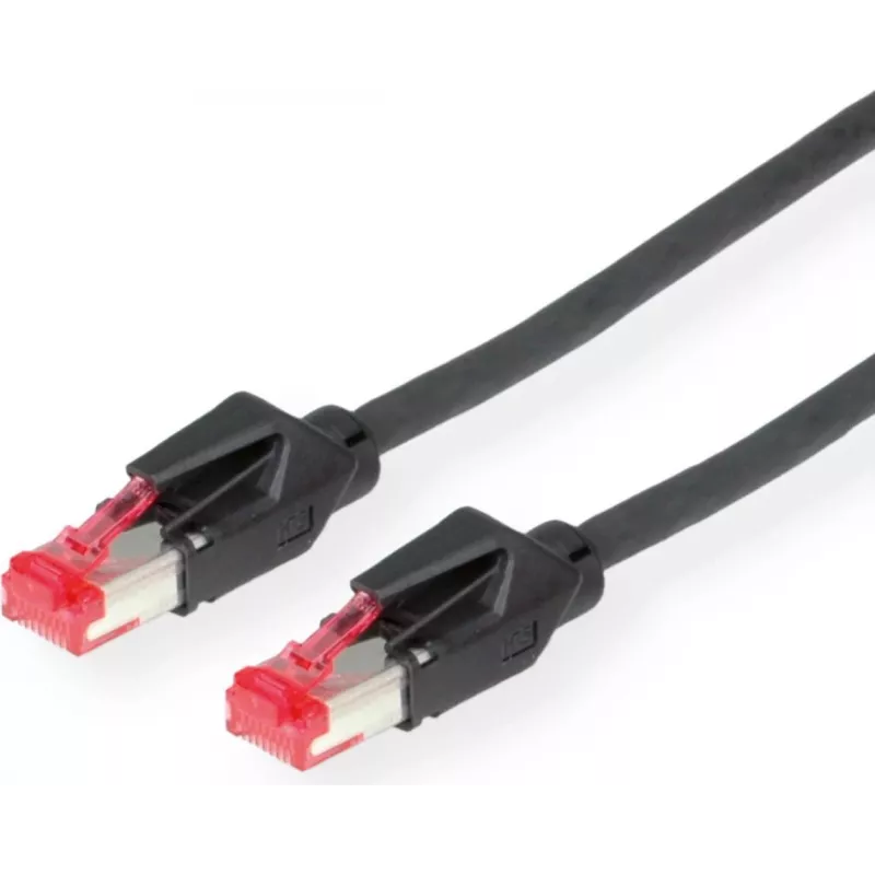 Cable de conexión S/FTP Cat 6 Dätwyler 21.05.0005, conector RJ-45 macho a conector RJ-45 macho, 0,5 m, negro, LSZH, 10 Gbps