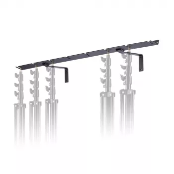 Soporte de pared Manfrotto 027 para 8 trípodes, aluminio, negro
