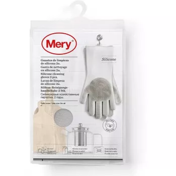 Guantes de limpieza de silicona MERY 2 uds. 34,5x15,5x2,6cm gris claro
