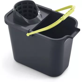 Papelera rectangular MERY 12L con pulsador gris