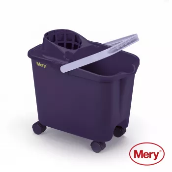 Cubo MERY 14L con ruedas de encaje lila