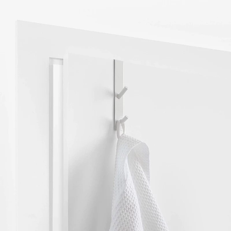 Perchero de puerta RAYEN para colgar / 2 ganchos / blanco