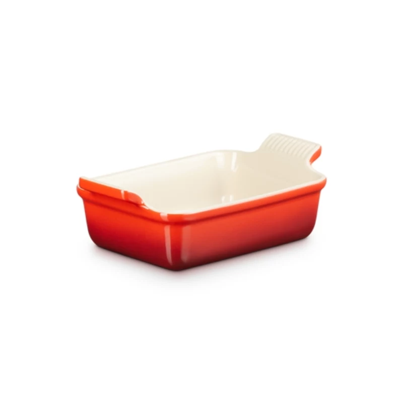 LE CREUSET Fuente rectangular Heritage gres 19x14cm / 1,1L rojo
