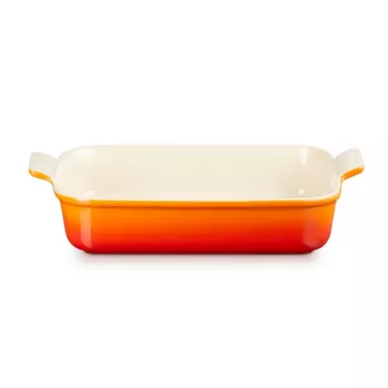 LE CREUSET Fuente rectangular Heritage gres 32x24cm / 4L naranja