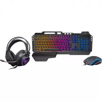 YENKEE YGS 01 INFERNO Set gaming 3 en 1 - Teclado, ratón, auriculares | Retroiluminación LED Rainbow