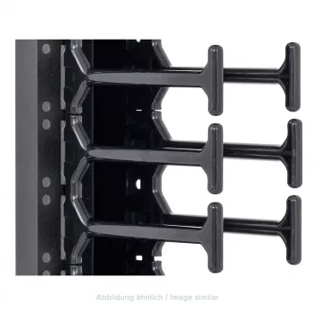 TRITON RAB-VP-H10-X1 Panel de gestión de cables vertical 10U, peine de doble fila, negro