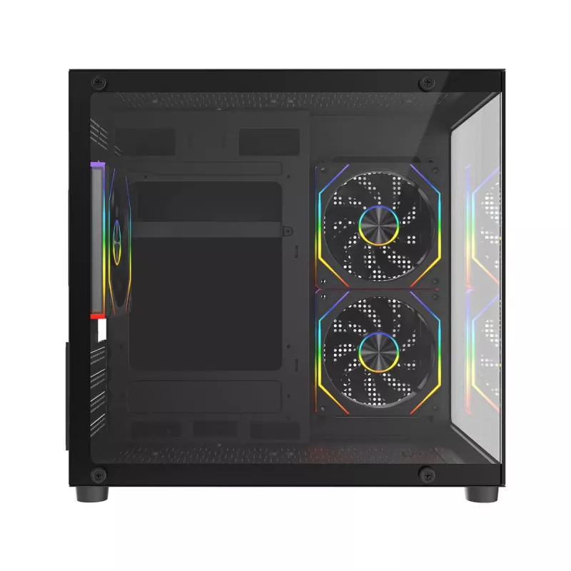 Rampage LUMID caja de PC M-ATX 3 ventiladores ARGB negra