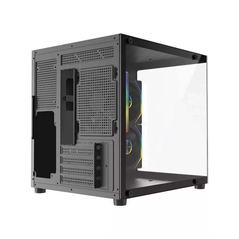 Rampage LUMID caja de PC M-ATX 3 ventiladores ARGB negra