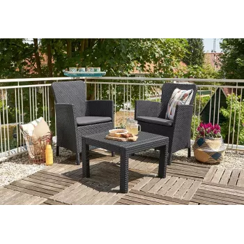 KETER conjunto de muebles de jardín Salvador conjunto de balcón gris