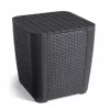 KETER mesa de jardín/baúl de almacenamiento Luzon Flat Wicker, gris
