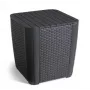 KETER mesa de jardín/baúl de almacenamiento Luzon Flat Wicker, gris