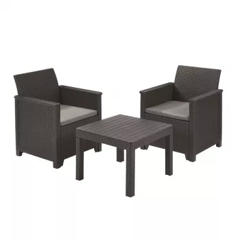 KETER conjunto de muebles de jardín Elodie conjunto de balcón con mesa Classic gris