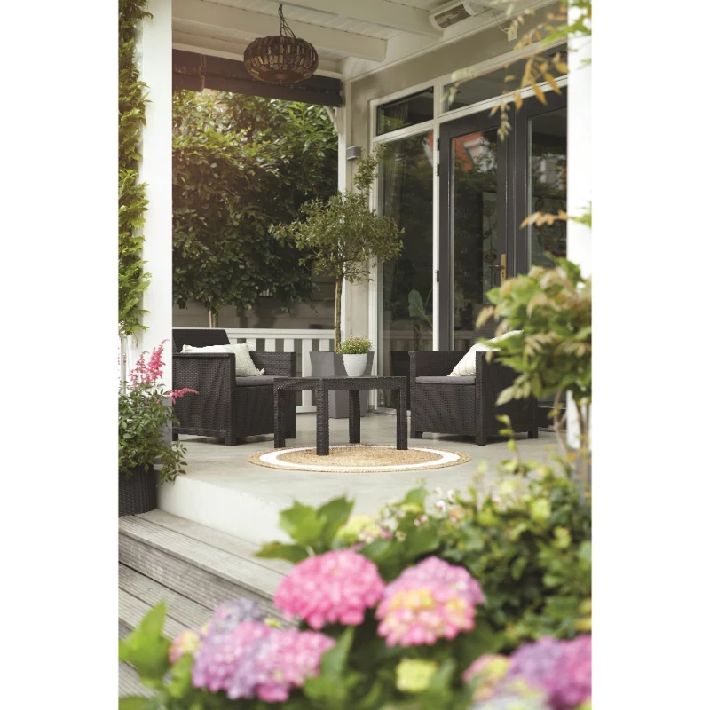 KETER conjunto de muebles de jardín Elodie conjunto de balcón con mesa Classic gris
