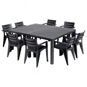 KETER mesa de jardín Julie Double Table (2 configuraciones) gris