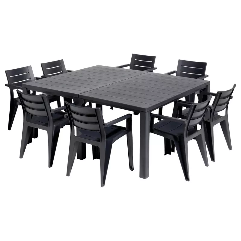 KETER mesa de jardín Julie Double Table (2 configuraciones) gris