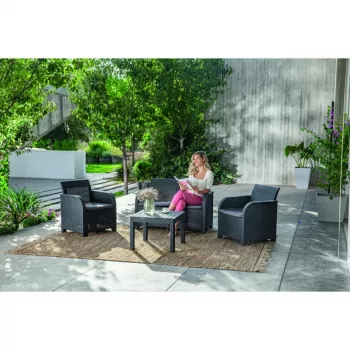 KETER conjunto de muebles de jardín Rosalie set con mesa Classic gris