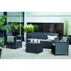 KETER conjunto de muebles de jardín Elodie 5 plazas con mesa/baúl de almacenamiento gris