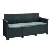 KETER conjunto de muebles de jardín Elodie 5 plazas con mesa/baúl de almacenamiento gris