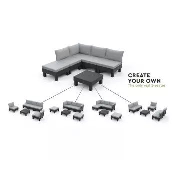 KETER conjunto de muebles de jardín Elements conjunto de balcón gris/gris claro