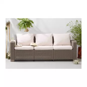 KETER sofá de jardín California sofá de 3 plazas beige