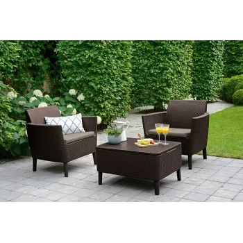 KETER conjunto de muebles de jardín Salemo conjunto de balcón marrón