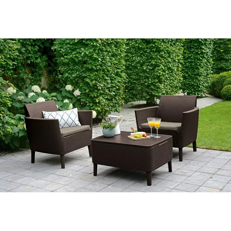 KETER conjunto de muebles de jardín Salemo conjunto de balcón marrón