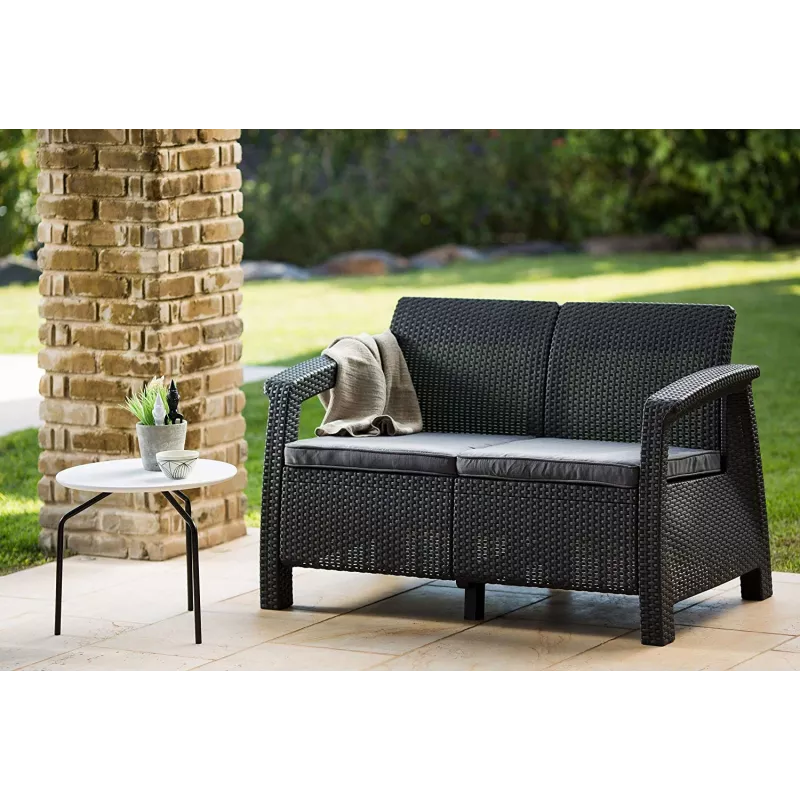 KETER sofá de jardín doble Corfu Love Seat gris