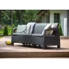 KETER Corfu Love Seat Max sofá de jardín triple gris