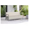 KETER sofá de jardín de tres plazas Scandi Linea sofá de 3 plazas gris guijarro/beige claro