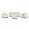 KETER Conjunto de muebles de jardín Scandi Forma 3 plazas gris guijarro/beige claro