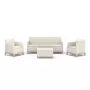 KETER Conjunto de muebles de jardín Scandi Forma 3 plazas gris guijarro/beige claro