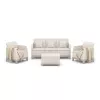 KETER Conjunto de muebles de jardín Scandi Forma 3 plazas gris guijarro/beige claro