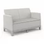 KETER Sofá de jardín dos plazas Scandi Form sofá 2 plazas gris guijarro/beige claro