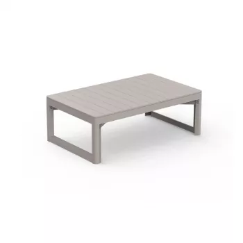 KETER Mesa de jardín Lyon Table Rezolith (2 configuraciones) beige