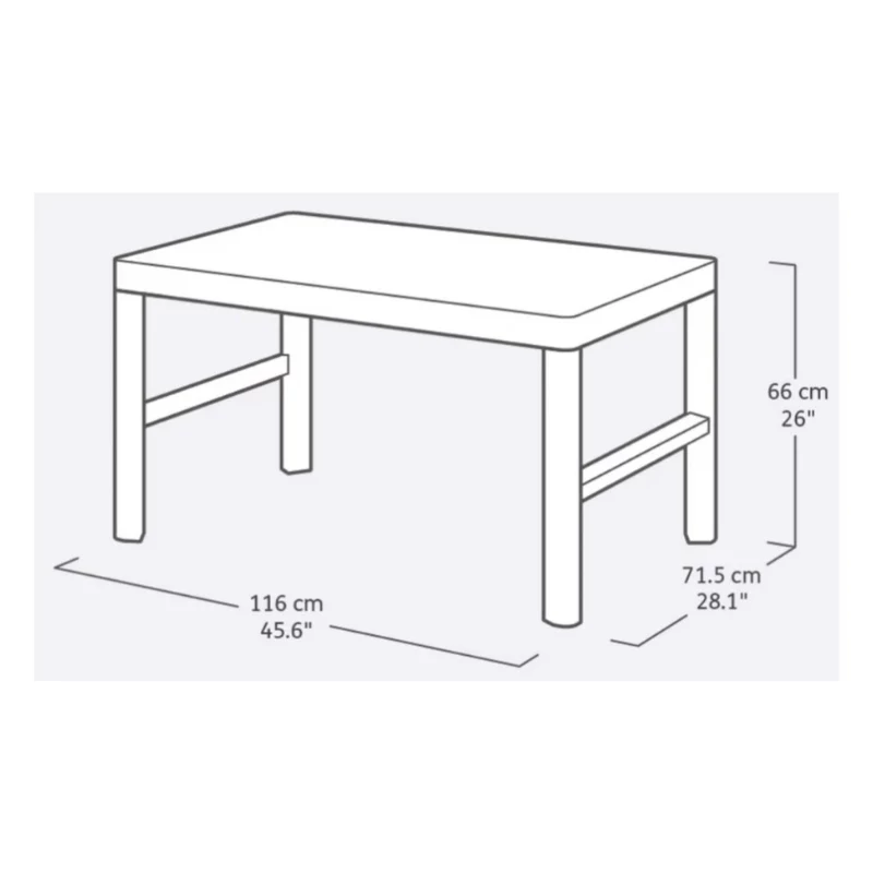 KETER Mesa de jardín Lyon Table Rezolith (2 configuraciones) beige
