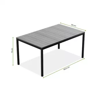KETER Mesa de jardín Deco Porto Nova 160 nogal/negro