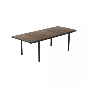 KETER Mesa de jardín extensible Deco Porto Nova extensible 160-240 nogal/negro