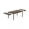 KETER Mesa de jardín extensible Deco Porto Nova extensible 160-240 nogal/negro