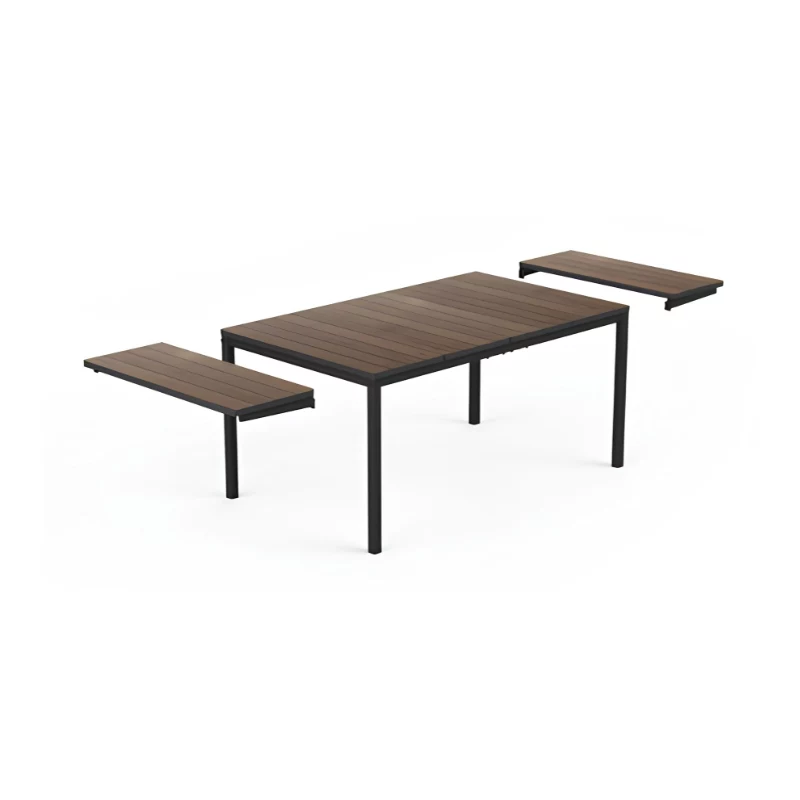 KETER Mesa de jardín extensible Deco Porto Nova extensible 160-240 nogal/negro