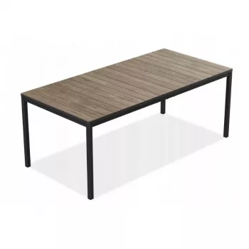 KETER Mesa de jardín Deco Porto Nova 200 nogal/negro