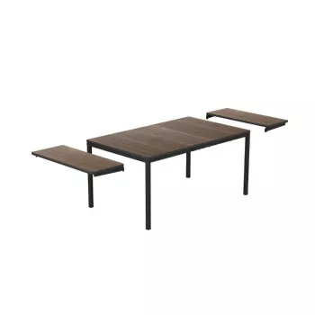 KETER Mesa de jardín extensible Deco Porto Nova extensible 200-280 nogal/negro