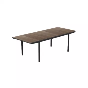 KETER Mesa de jardín extensible Deco Porto Nova extensible 200-280 nogal/negro